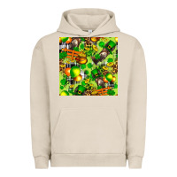 Pigment French Oak St. Patrick's Donkey With Shamrock Seamless Urban Hoodie - FaDigitalArtStudio