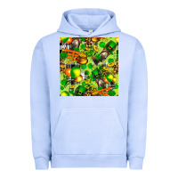 Pigment Grape Ice St. Patrick's Donkey With Shamrock Seamless Urban Hoodie - FaDigitalArtStudio