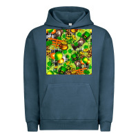 Pigment Midnight Navy St. Patrick's Donkey With Shamrock Seamless Urban Hoodie - FaDigitalArtStudio