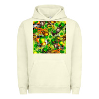 Pigment Pistachio St. Patrick's Donkey With Shamrock Seamless Urban Hoodie - FaDigitalArtStudio