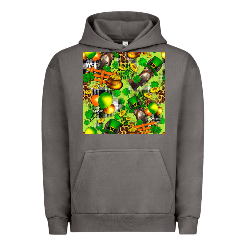 St. Patrick's Donkey With Shamrock Seamless Urban Hoodie by FaDigitalArtStudio | Teevron