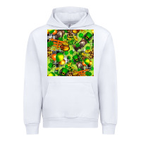 White St. Patrick's Donkey With Shamrock Seamless Urban Hoodie - FaDigitalArtStudio