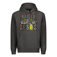 Charcoal Heather raised on sweet and tea jesus Premium Hoodie - CowhideDigitalArt