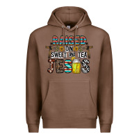 Chestnut raised on sweet and tea jesus Premium Hoodie - CowhideDigitalArt