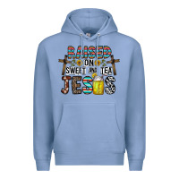Colony Blue raised on sweet and tea jesus Premium Hoodie - CowhideDigitalArt