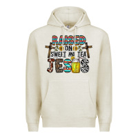 Oatmeal Heather raised on sweet and tea jesus Premium Hoodie - CowhideDigitalArt