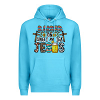 Ocean Blue raised on sweet and tea jesus Premium Hoodie - CowhideDigitalArt