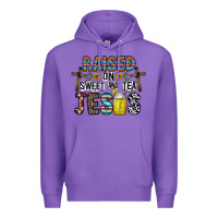 Purple raised on sweet and tea jesus Premium Hoodie - CowhideDigitalArt