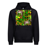 Black St. Patrick's Donkey With Leprechaun Hat Seamless Urban Hoodie - FaDigitalArtStudio