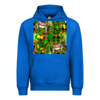 Cobalt St. Patrick's Donkey With Leprechaun Hat Seamless Urban Hoodie - FaDigitalArtStudio
