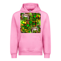 Fuchsia Pink St. Patrick's Donkey With Leprechaun Hat Seamless Urban Hoodie - FaDigitalArtStudio