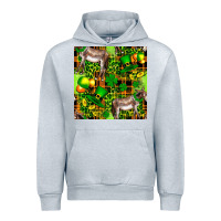 Heather Grey St. Patrick's Donkey With Leprechaun Hat Seamless Urban Hoodie - FaDigitalArtStudio