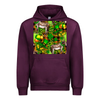 Mauve Wine St. Patrick's Donkey With Leprechaun Hat Seamless Urban Hoodie - FaDigitalArtStudio