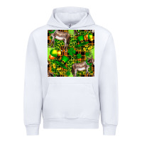White St. Patrick's Donkey With Leprechaun Hat Seamless Urban Hoodie - FaDigitalArtStudio