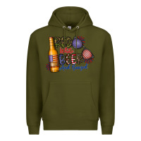 Army Green red white beer and boozed Premium Hoodie - CowhideDigitalArt