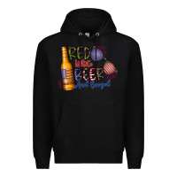 Black red white beer and boozed Premium Hoodie - CowhideDigitalArt