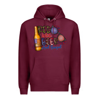 Burgundy red white beer and boozed Premium Hoodie - CowhideDigitalArt