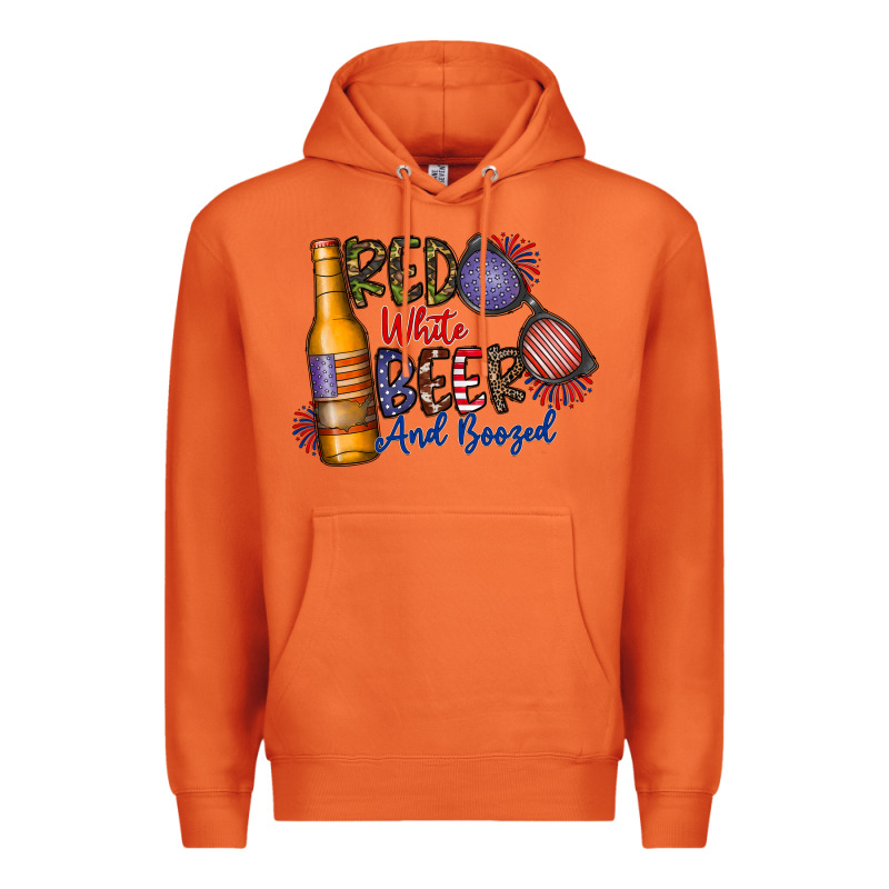 Red White Beer And Boozed Premium Hoodie by CowhideDigitalArt | Teevron