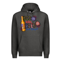 Charcoal Heather red white beer and boozed Premium Hoodie - CowhideDigitalArt