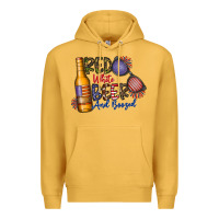 Mustard red white beer and boozed Premium Hoodie - CowhideDigitalArt