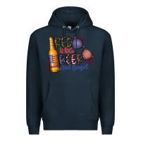 Navy red white beer and boozed Premium Hoodie - CowhideDigitalArt