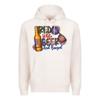 Pale Pink red white beer and boozed Premium Hoodie - CowhideDigitalArt