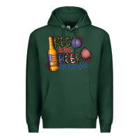 Sports Green red white beer and boozed Premium Hoodie - CowhideDigitalArt