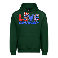 Forest Green love america gnome Urban Hoodie - HRA Design Shop