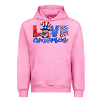 Fuchsia Pink love america gnome Urban Hoodie - HRA Design Shop