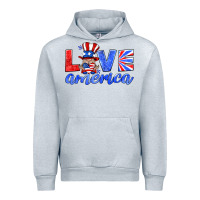 Heather Grey love america gnome Urban Hoodie - HRA Design Shop
