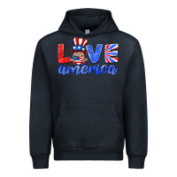 Navy love america gnome Urban Hoodie - HRA Design Shop