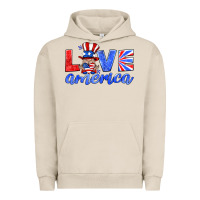 Pigment French Oak love america gnome Urban Hoodie - HRA Design Shop