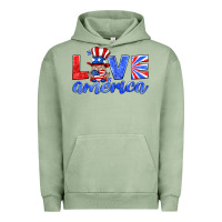 Pigment Oil Green love america gnome Urban Hoodie - HRA Design Shop