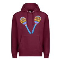 Burgundy blue maracas Premium Hoodie - FaDigitalArtStudio