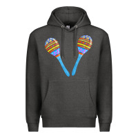 Charcoal Heather blue maracas Premium Hoodie - FaDigitalArtStudio
