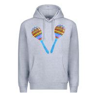 Heather Grey blue maracas Premium Hoodie - FaDigitalArtStudio