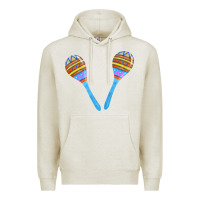 Oatmeal Heather blue maracas Premium Hoodie - FaDigitalArtStudio