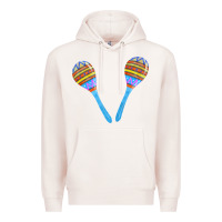 Pale Pink blue maracas Premium Hoodie - FaDigitalArtStudio