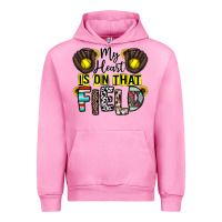 Fuchsia Pink my heart is on that field Urban Hoodie - CowhideDigitalArt