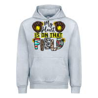 Heather Grey my heart is on that field Urban Hoodie - CowhideDigitalArt