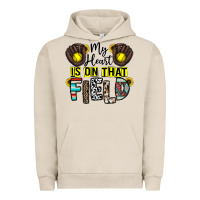 Pigment French Oak my heart is on that field Urban Hoodie - CowhideDigitalArt