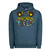 Pigment Midnight Navy my heart is on that field Urban Hoodie - CowhideDigitalArt