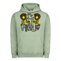 Pigment Oil Green my heart is on that field Urban Hoodie - CowhideDigitalArt