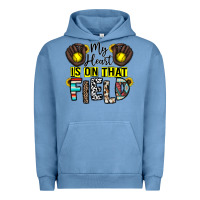 Pigment Pebble Blue my heart is on that field Urban Hoodie - CowhideDigitalArt