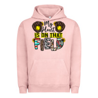 Pigment Salmon my heart is on that field Urban Hoodie - CowhideDigitalArt