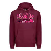 Burgundy breast cancer afro gnomies Premium Hoodie - FaDigitalArtStudio