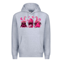 Heather Grey breast cancer afro gnomies Premium Hoodie - FaDigitalArtStudio