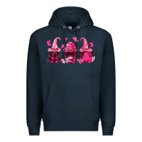 Navy breast cancer afro gnomies Premium Hoodie - FaDigitalArtStudio