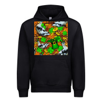 Black St patricks  duck with leprechaun hat  seamless Urban Hoodie - FaDigitalArtStudio