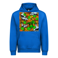 Cobalt St patricks  duck with leprechaun hat  seamless Urban Hoodie - FaDigitalArtStudio